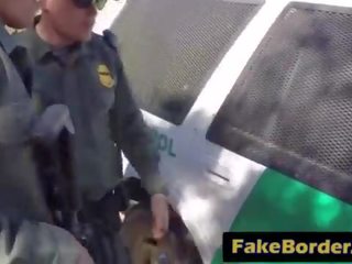 Border patrol agent buries manhood into latina's tight cunt